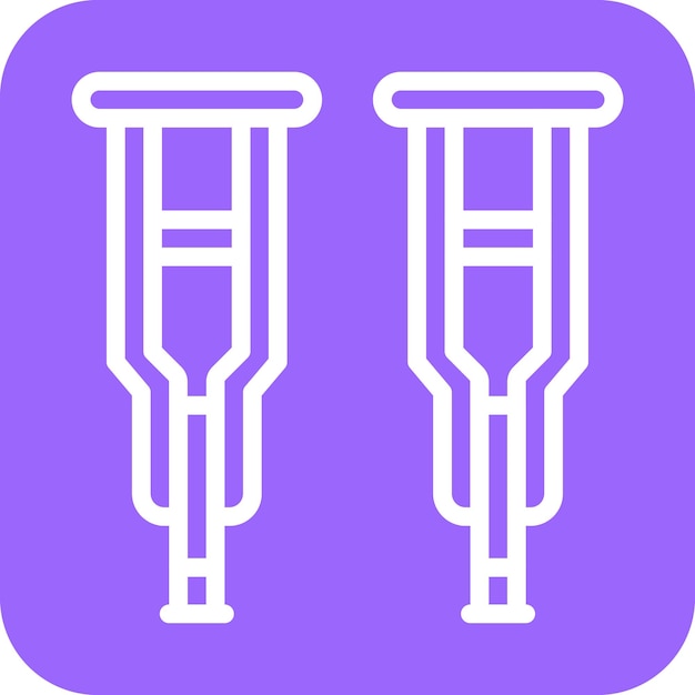 Diseño vectorial Estilo del icono de las muletas