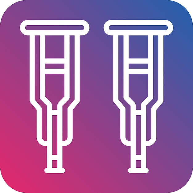 Diseño vectorial Estilo del icono de las muletas