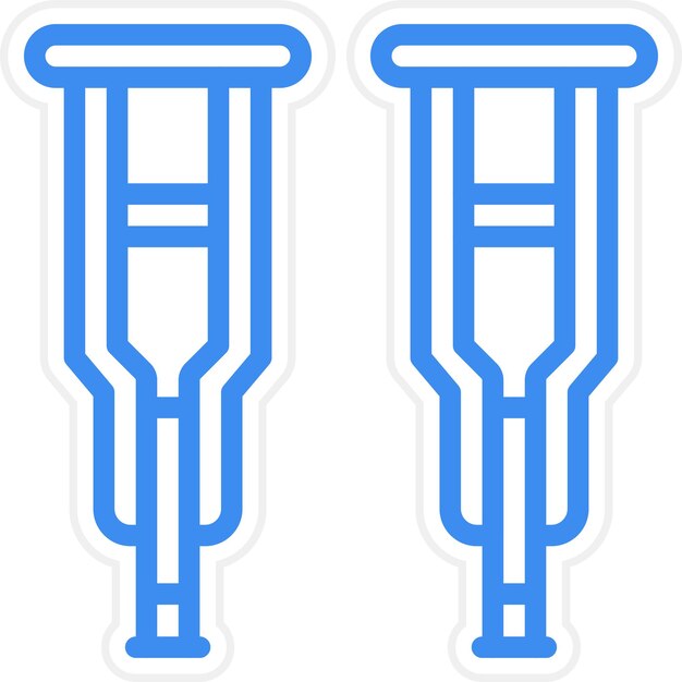 Diseño vectorial Estilo del icono de las muletas