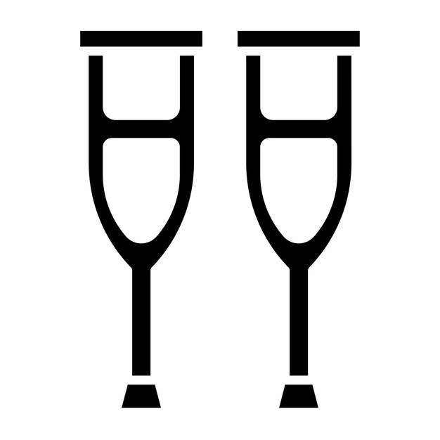 Diseño vectorial Estilo del icono de las muletas
