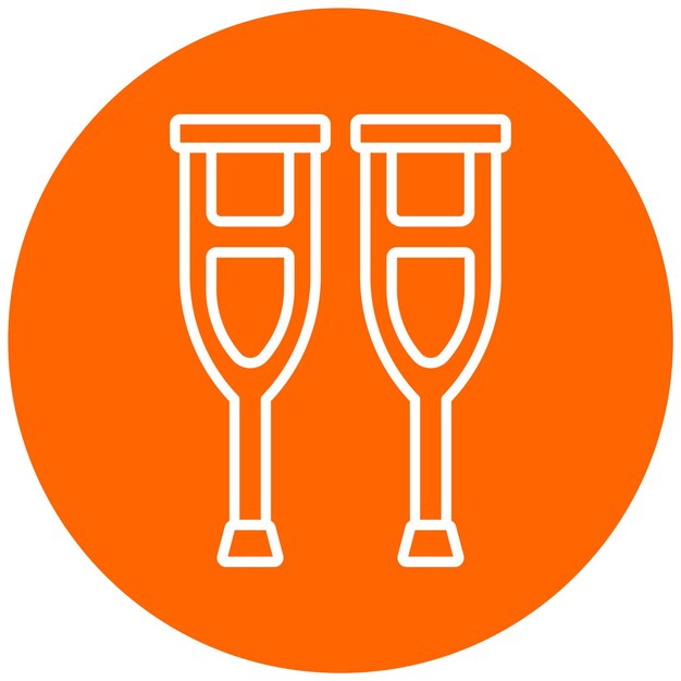 Diseño vectorial Estilo del icono de las muletas