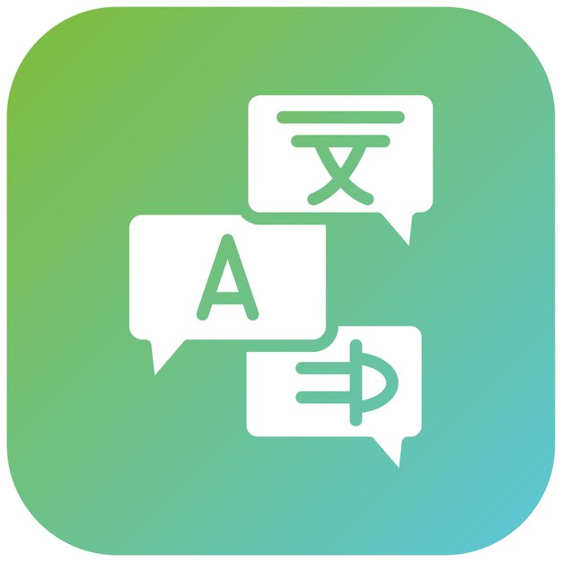 Diseño vectorial Estilo de icono multilingüe