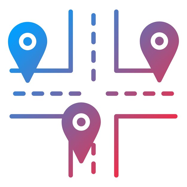 Diseño vectorial Estilo de icono de múltiples destinos