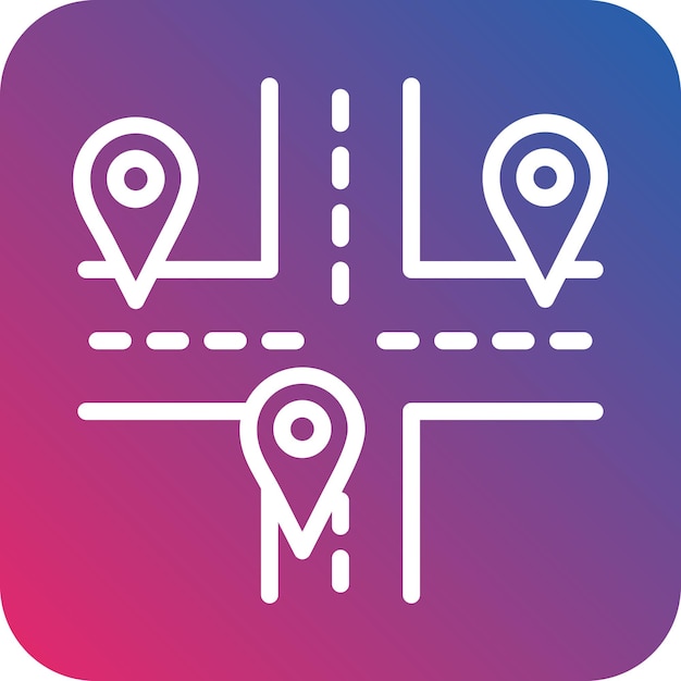 Diseño vectorial Estilo de icono de múltiples destinos