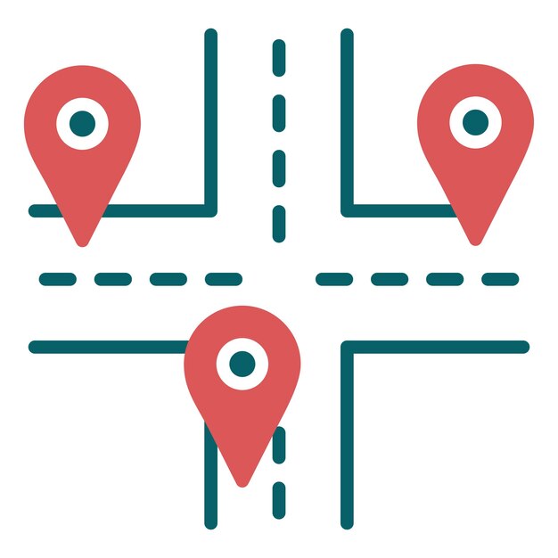 Diseño vectorial Estilo de icono de múltiples destinos