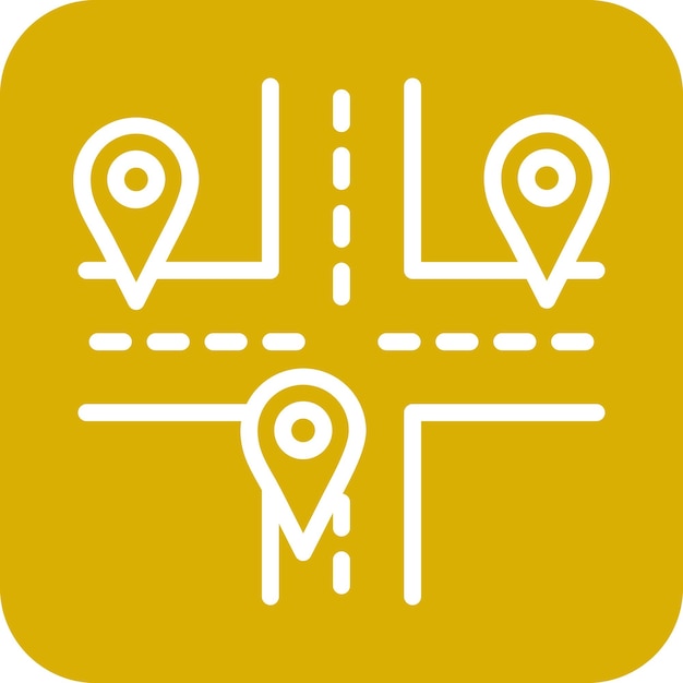 Diseño vectorial Estilo de icono de múltiples destinos