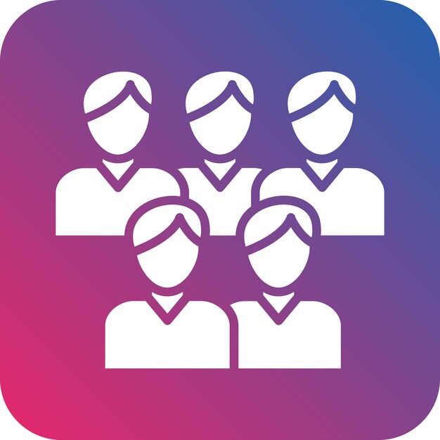 Diseño vectorial del estilo del icono de la multitud