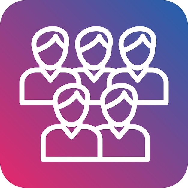 Diseño vectorial del estilo del icono de la multitud