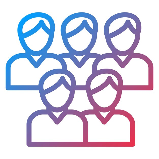 Diseño vectorial del estilo del icono de la multitud