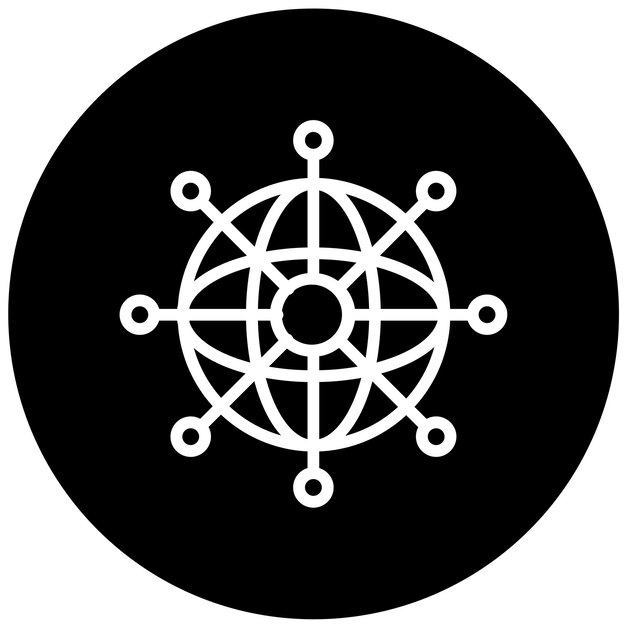 Diseño vectorial del estilo del icono del mundo cibernético