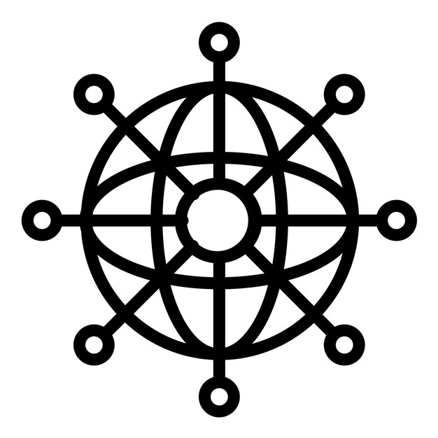 Diseño vectorial del estilo del icono del mundo cibernético