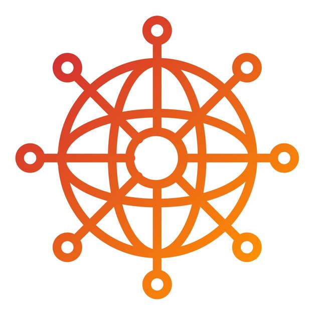 Diseño vectorial del estilo del icono del mundo cibernético