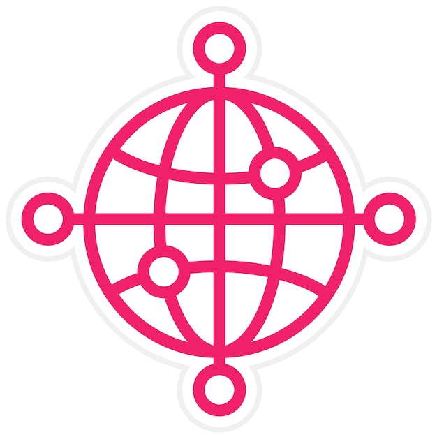 Diseño vectorial del estilo del icono del mundo cibernético