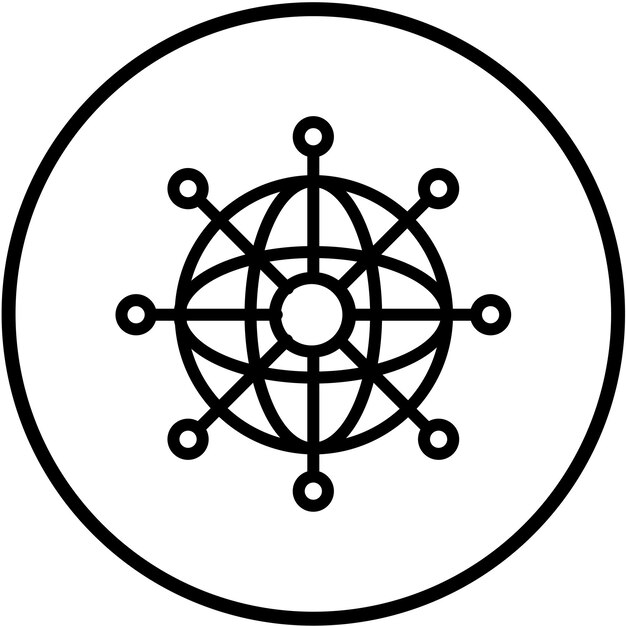 Diseño vectorial del estilo del icono del mundo cibernético