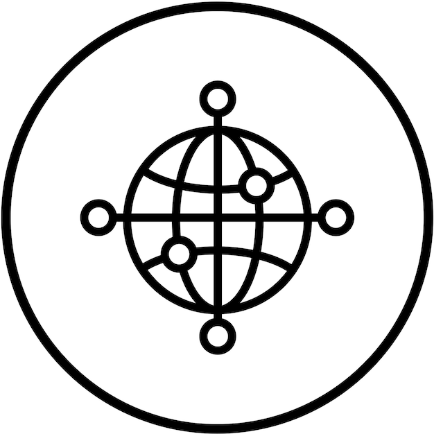 Diseño vectorial del estilo del icono del mundo cibernético