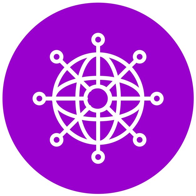 Diseño vectorial del estilo del icono del mundo cibernético