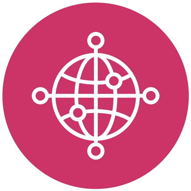 Diseño vectorial del estilo del icono del mundo cibernético