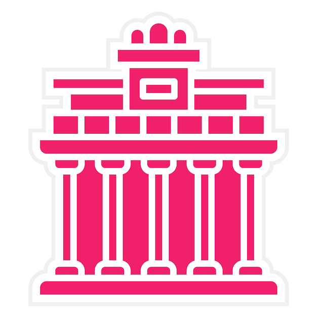 Diseño vectorial del estilo del icono del Muro de Berlín