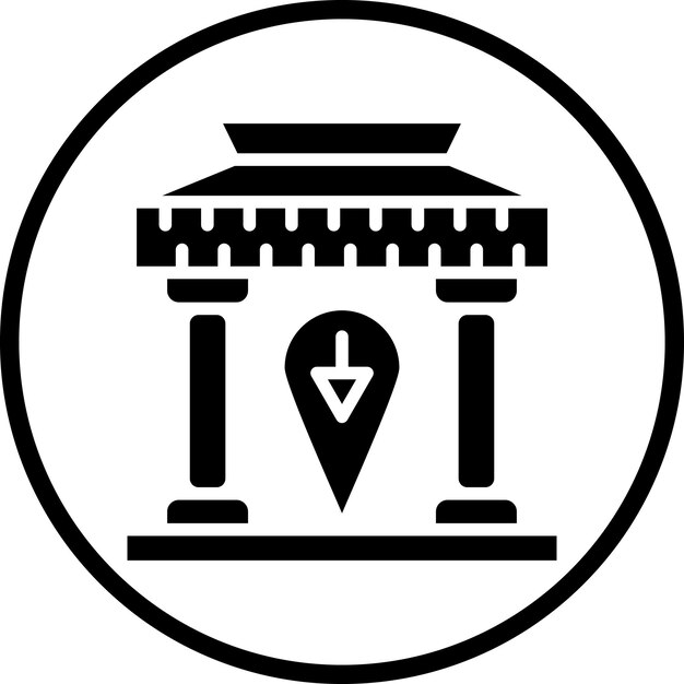 Diseño vectorial Estilo de icono del museo local