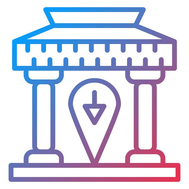 Diseño vectorial Estilo de icono del museo local