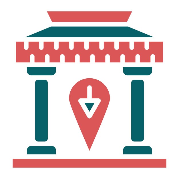 Diseño vectorial Estilo de icono del museo local