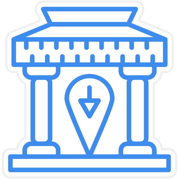 Diseño vectorial Estilo de icono del museo local