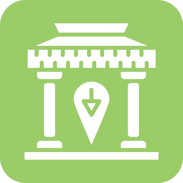 Diseño vectorial Estilo de icono del museo local