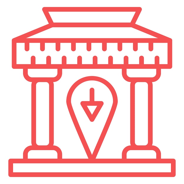 Diseño vectorial Estilo de icono del museo local