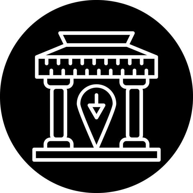 Diseño vectorial Estilo de icono del museo local