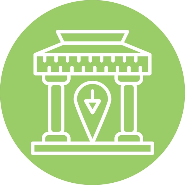 Diseño vectorial Estilo de icono del museo local