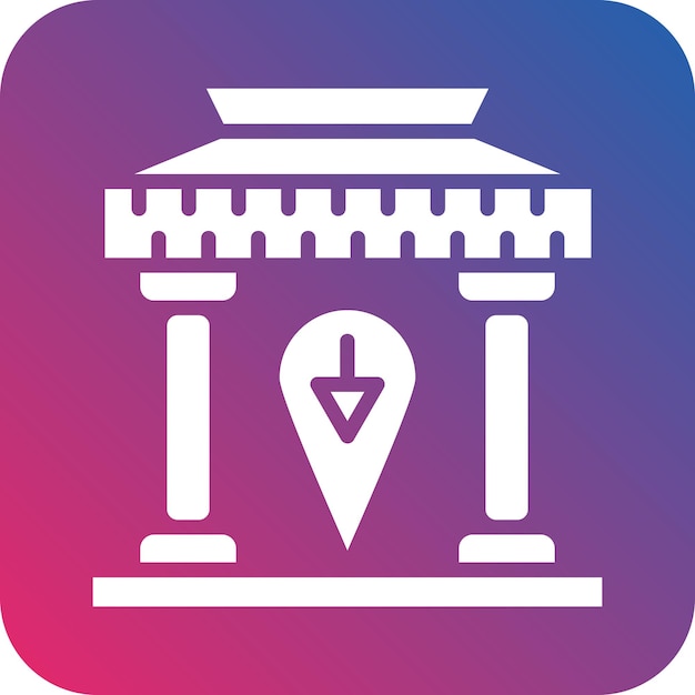 Diseño vectorial Estilo de icono del museo local