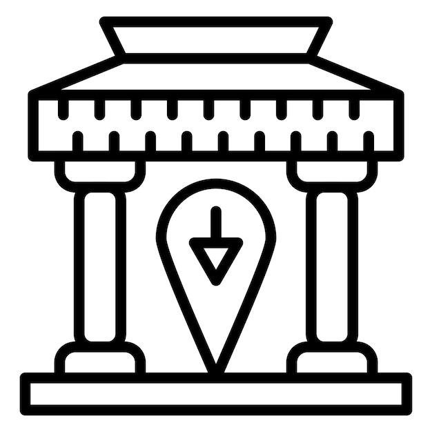 Diseño vectorial Estilo de icono del museo local