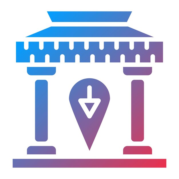 Diseño vectorial Estilo de icono del museo local