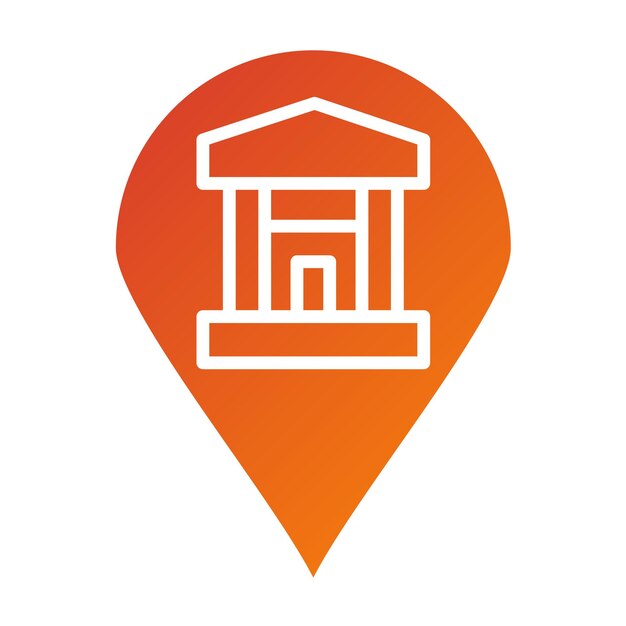 Diseño vectorial Estilo de icono del museo local