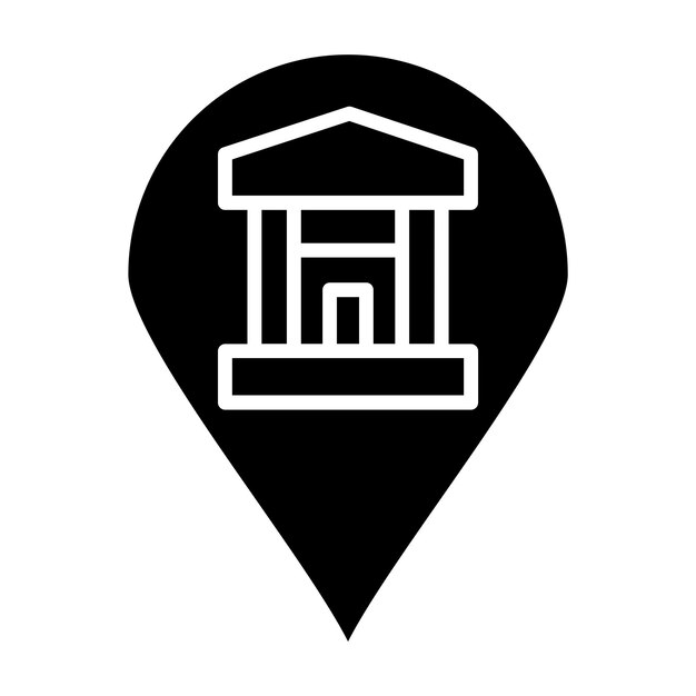 Diseño vectorial Estilo de icono del museo local
