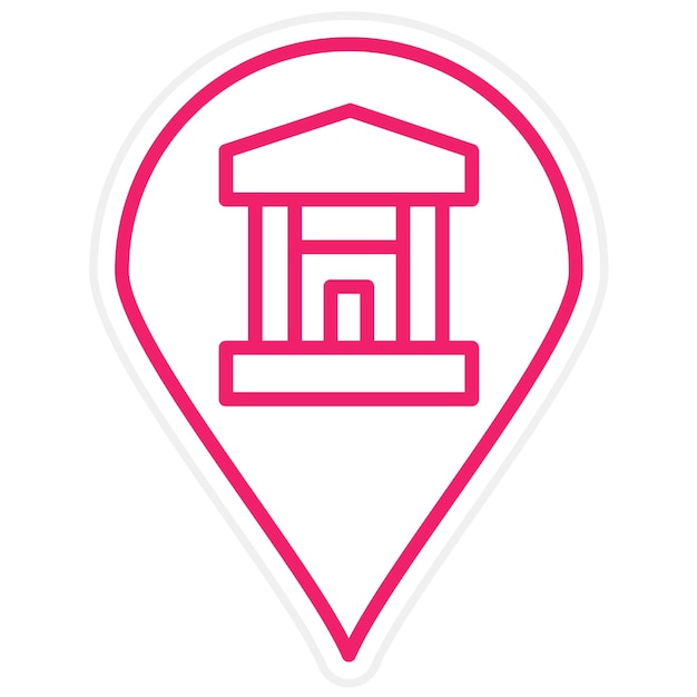 Diseño vectorial Estilo de icono del museo local