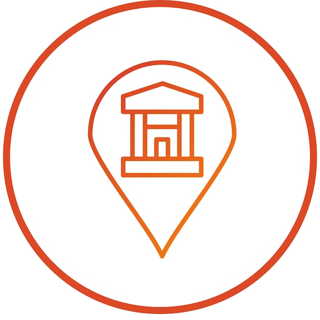 Diseño vectorial Estilo de icono del museo local