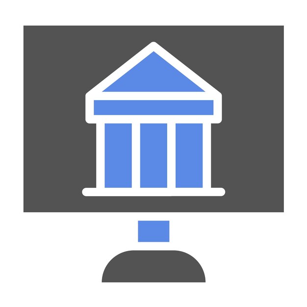 Diseño vectorial Estilo de icono de museos virtuales
