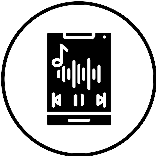 Diseño vectorial de estilo de icono de música
