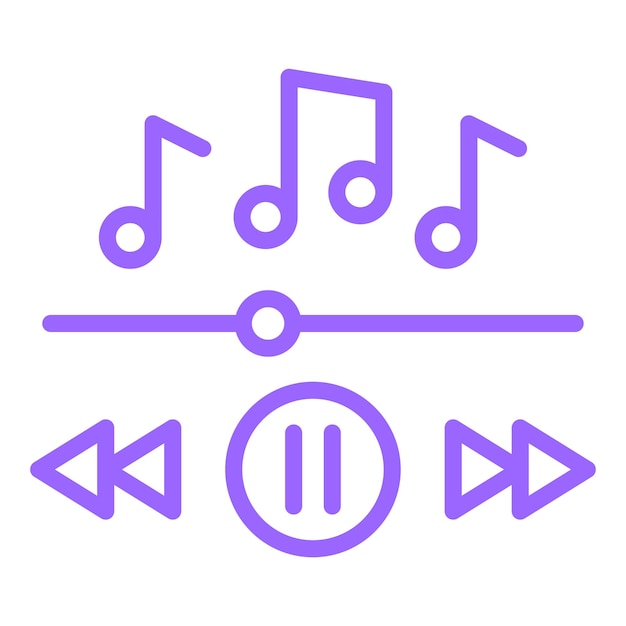 Diseño vectorial de estilo de icono musical