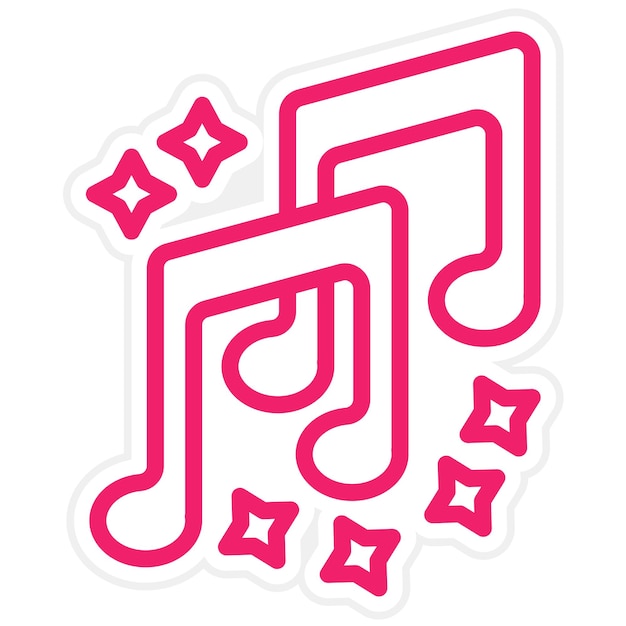 Diseño vectorial de estilo de icono musical