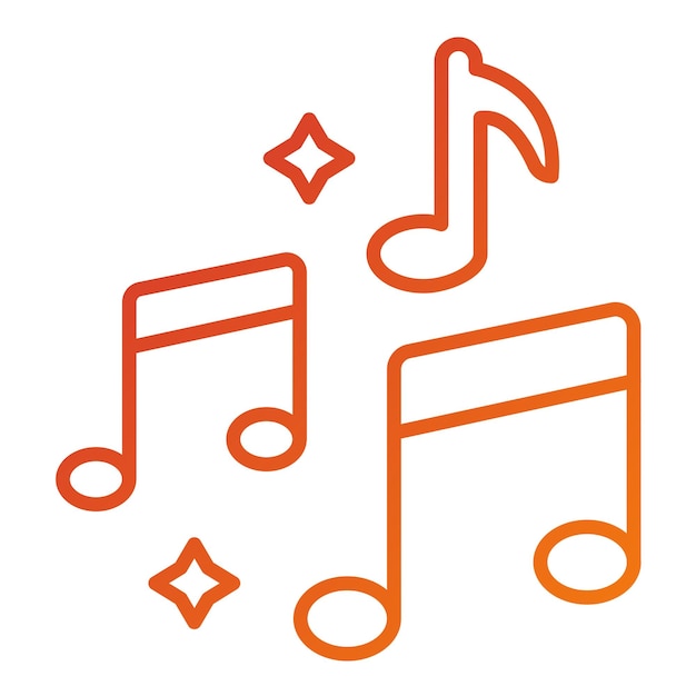 Diseño vectorial de estilo de icono musical