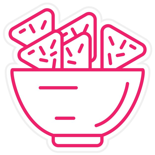 Diseño vectorial del estilo del icono de Nachos