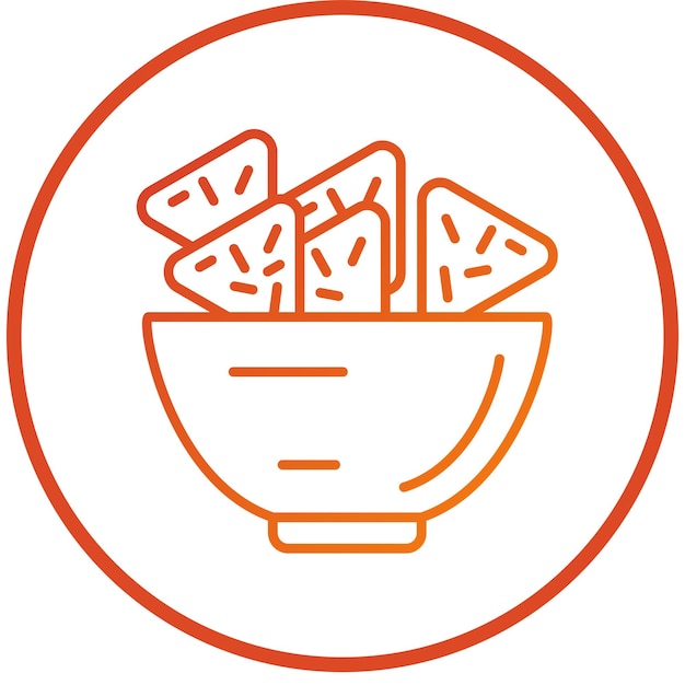 Diseño vectorial del estilo del icono de Nachos
