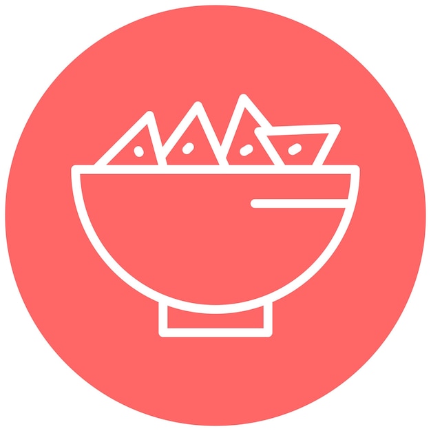 Diseño vectorial del estilo del icono de Nachos