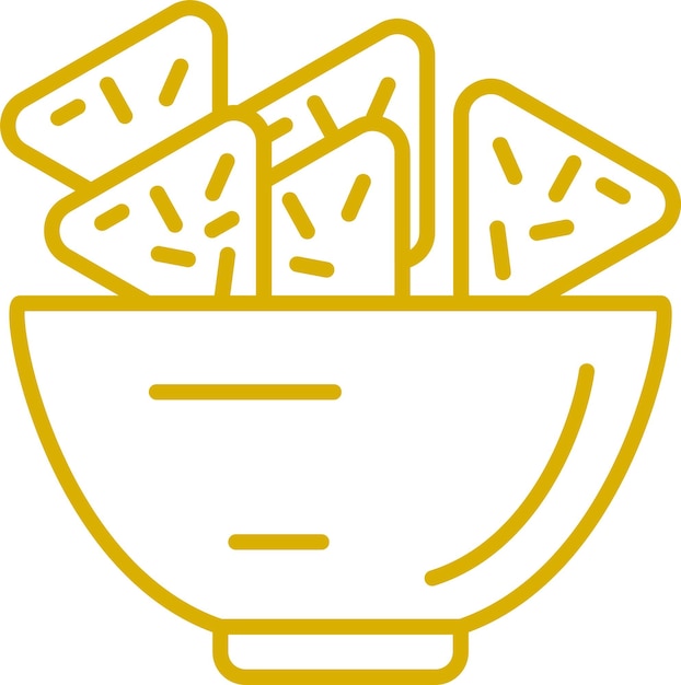 Diseño vectorial del estilo del icono de Nachos
