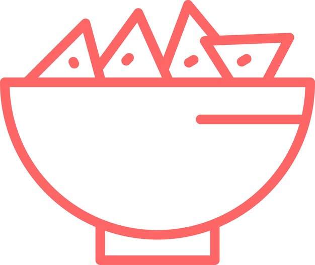 Diseño vectorial del estilo del icono de Nachos