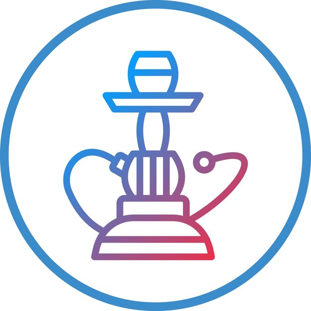 Diseño vectorial Estilo del icono de la narguile