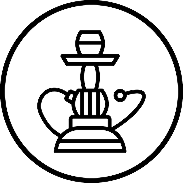 Diseño vectorial Estilo del icono de la narguile