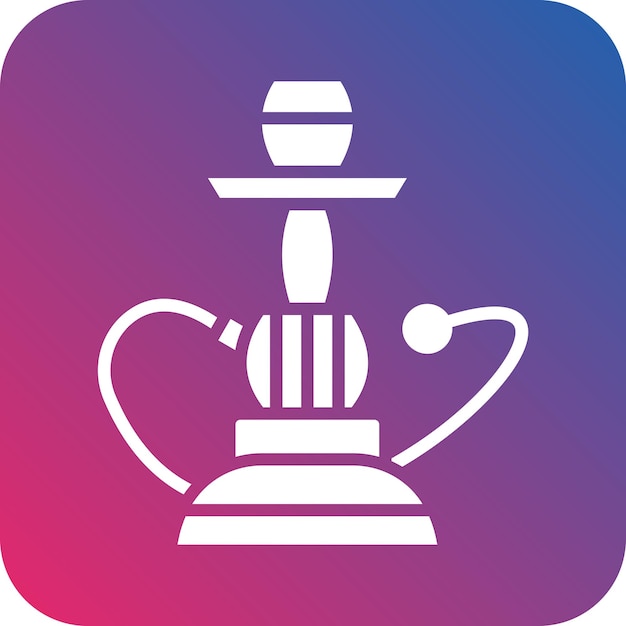 Diseño vectorial Estilo del icono de la narguile